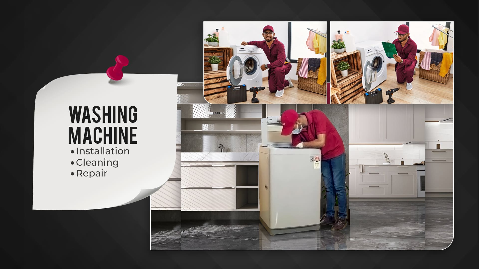 Technician repairing a front-load washing machine at home in indore | The Classy washing machine service