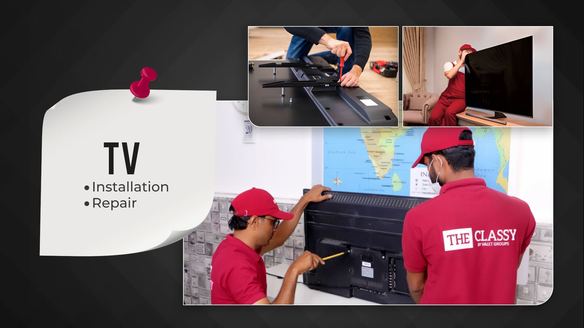 TV technician repairing LED TV screen in indore – The Classy